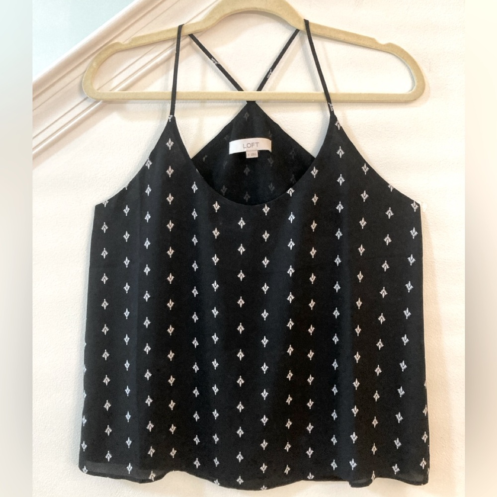 LOFT Printed Strappy Cami Size Small - Picture 2 of 6